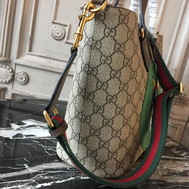 Gucci GG Supreme Bosco Boston Terrier Shopping Tote 28cm 473887 Calfskin Leather Chinese New Year 2018 Collection Green