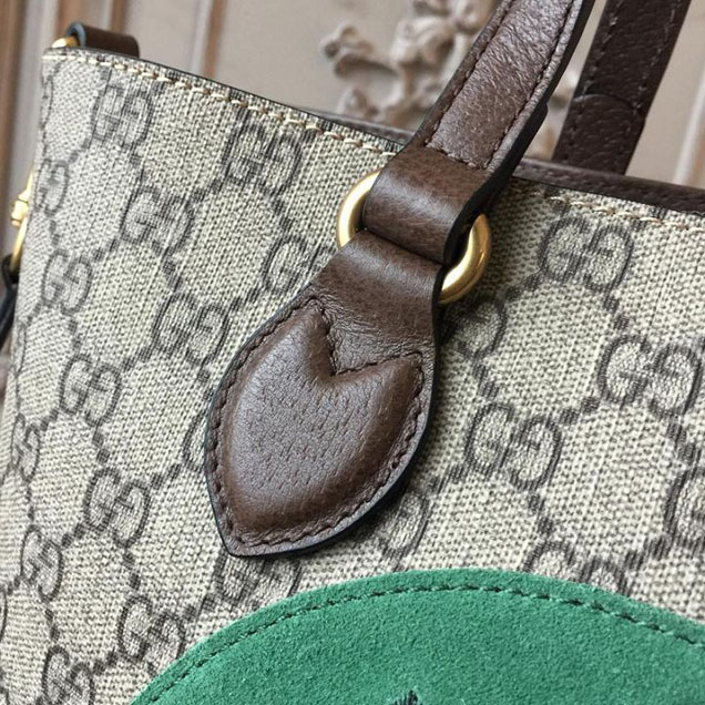Gucci GG Supreme Bosco Boston Terrier Shopping Tote 28cm 473887 Calfskin Leather Chinese New Year 2018 Collection Green