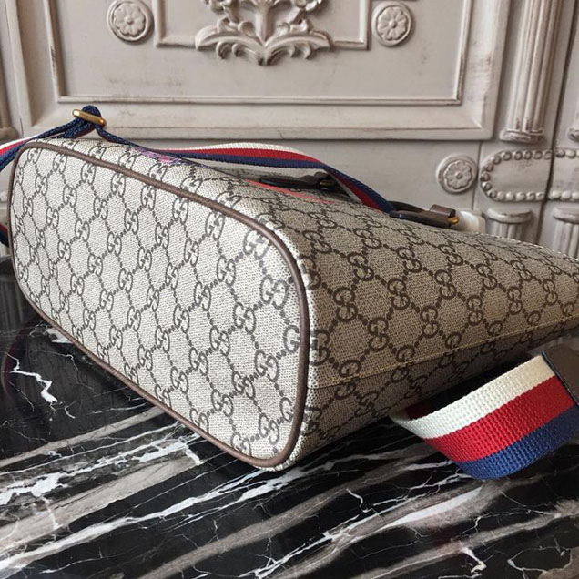 Gucci GG Supreme Bosco Bestiary Cat Shopping Tote 28cm 473887 Calfskin Leather Chinese New Year 2018 Collection Red
