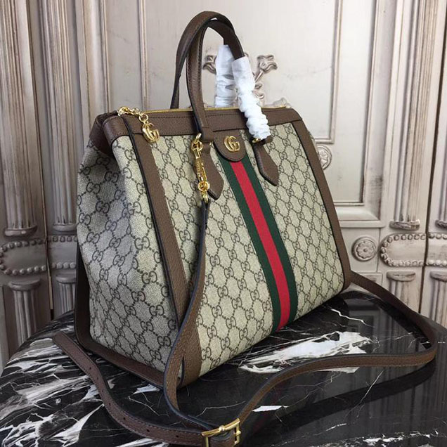 Gucci Ophidia GG medium top handle bag 524537 Dark Coffee