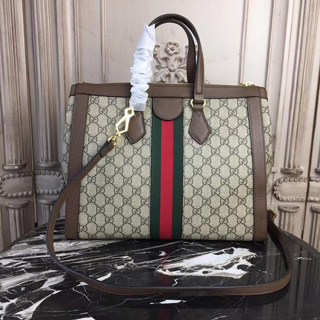Gucci Ophidia GG medium top handle bag 524537 Dark Coffee