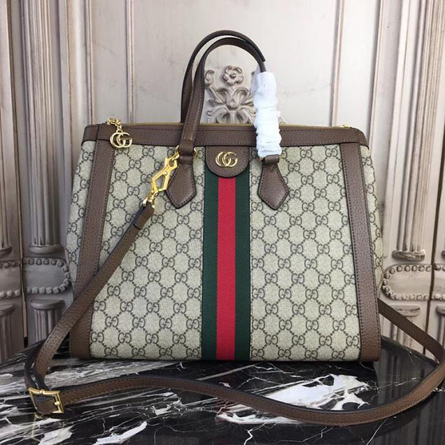 Gucci Ophidia GG medium top handle bag 524537 Dark Coffee