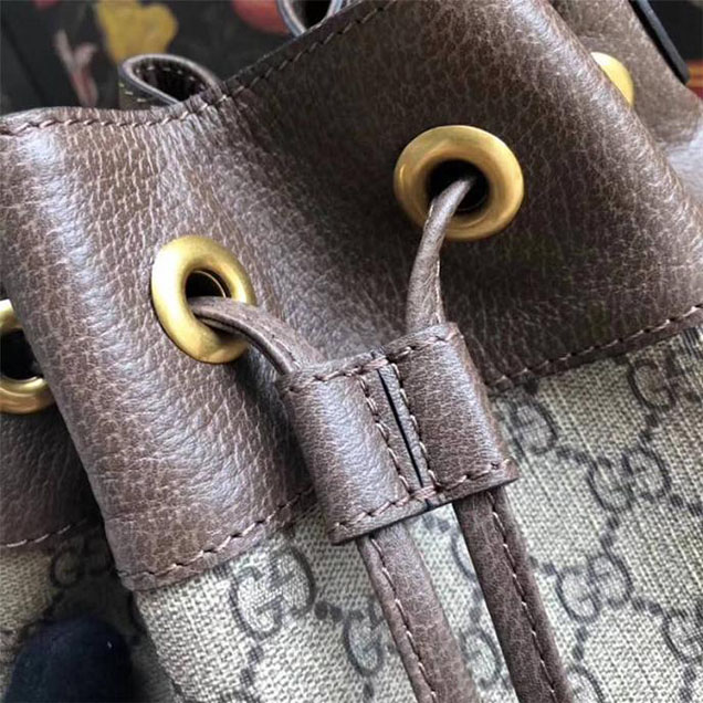 Gucci GG Supreme Canvas Bucket Bag with Web 2018