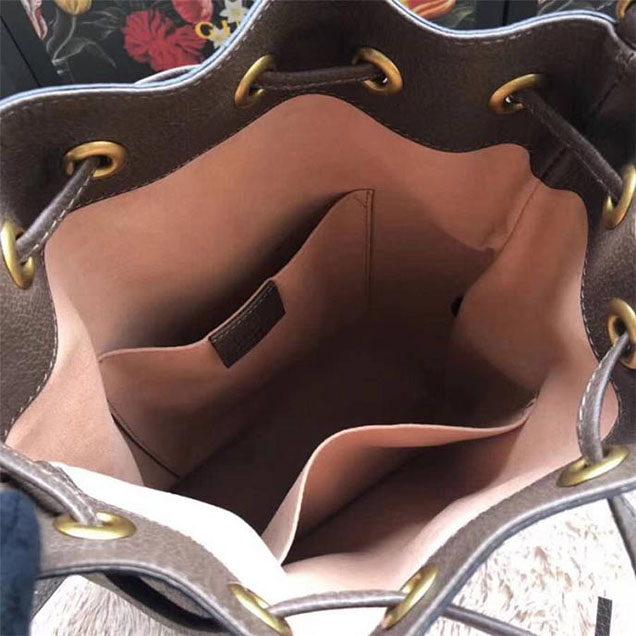 Gucci GG Supreme Canvas Bucket Bag with Web 2018