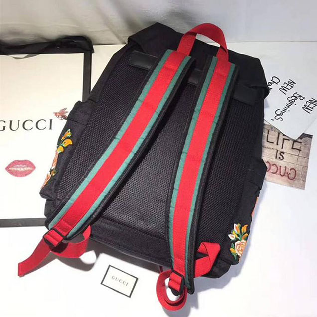 Gucci Backpack with embroidery 429037 Black