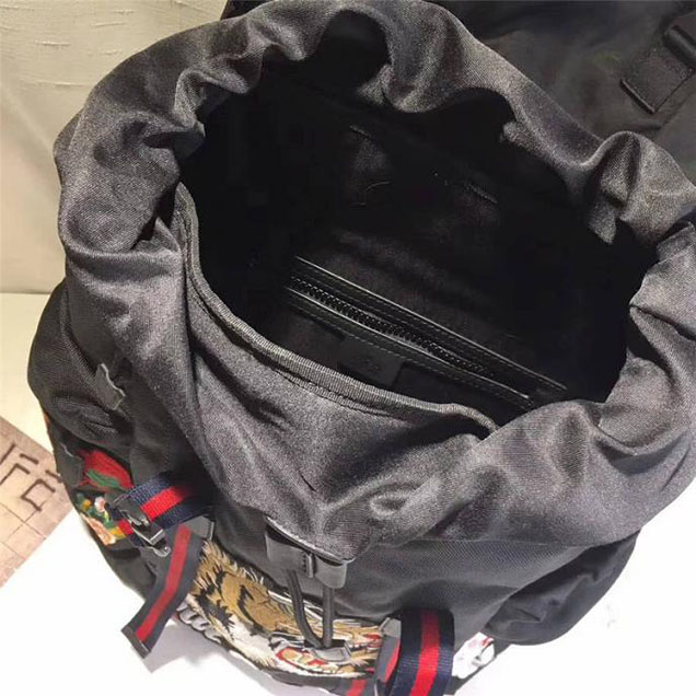 Gucci Backpack with embroidery 429037 Black