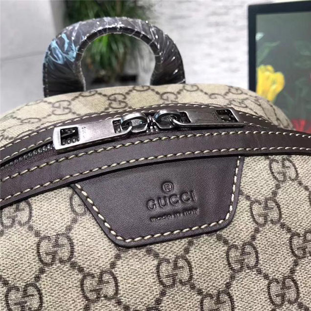 Gucci GG Supreme Canvas Backpack 322069 Coffee Leather