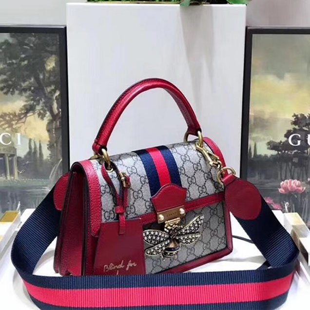 Gucci Queen Margaret GG Small Top Handle Bag 476541 Red 2018