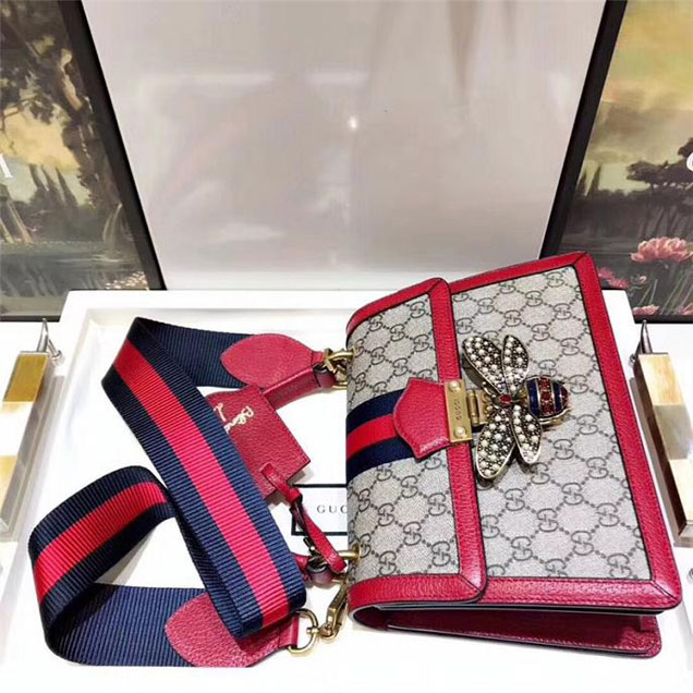 Gucci Queen Margaret GG Small Top Handle Bag 476541 Red 2018