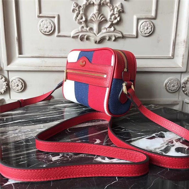 Gucci Sylvie Baiadera Linen Canvas Ophidia Mini Bag 517350 2018