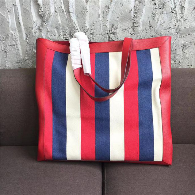 Gucci Sylvie Baiadera Linen Canvas & Leather Print Large Tote 523774 2018
