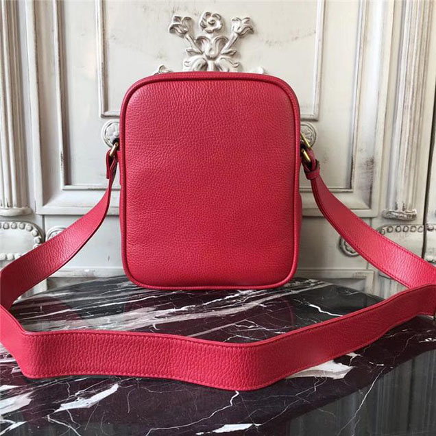 Gucci Leather Print Messenger Bag 523591 Red 2018