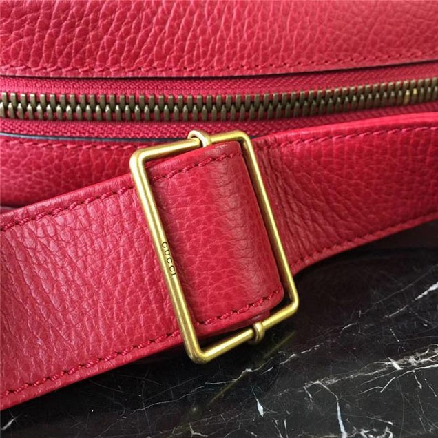 Gucci Leather Print Messenger Bag 523591 Red 2018