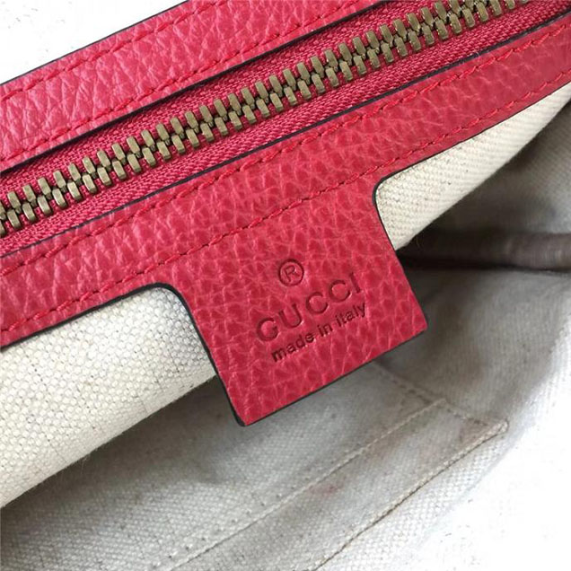 Gucci Leather Print Messenger Bag 523591 Red 2018