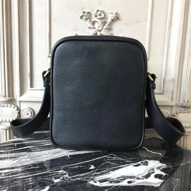 Gucci Leather Print Messenger Bag 523591 Black 2018