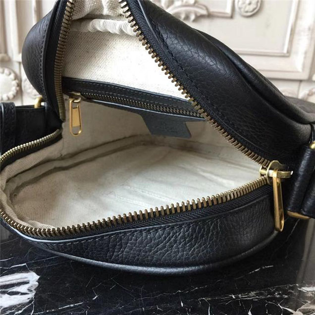 Gucci Leather Print Messenger Bag 523591 Black 2018