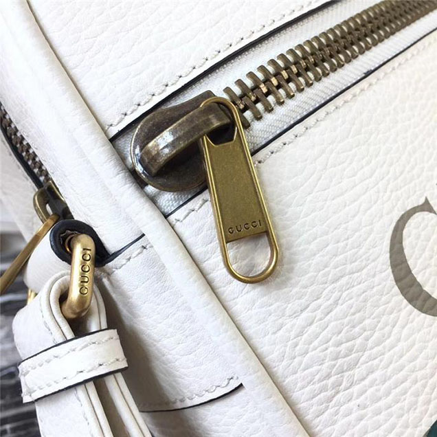 Gucci Leather Print Messenger Bag 523591 White 2018