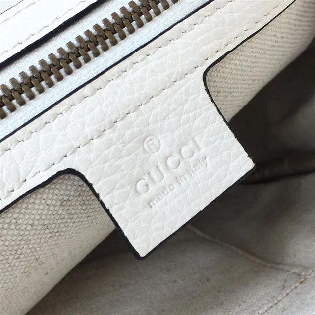 Gucci Leather Print Messenger Bag 523591 White 2018