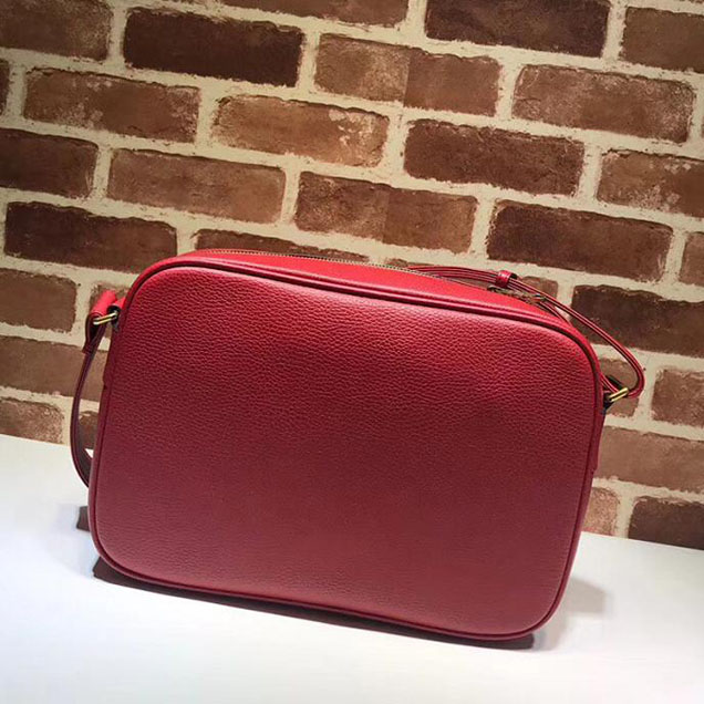 Gucci Leather Print Shoulder Bag 523589 Red 2018