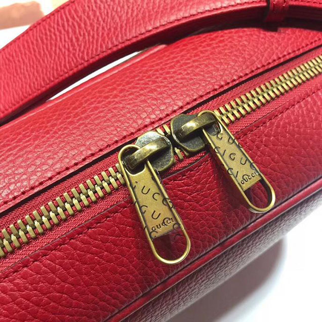 Gucci Leather Print Shoulder Bag 523589 Red 2018