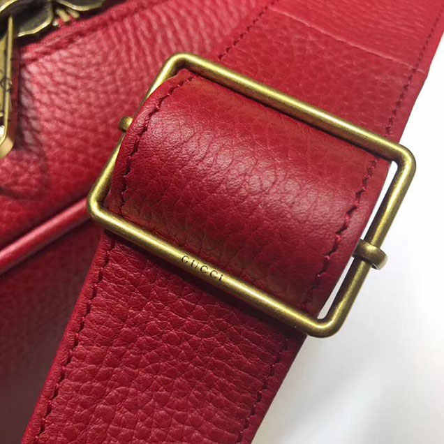 Gucci Leather Print Shoulder Bag 523589 Red 2018