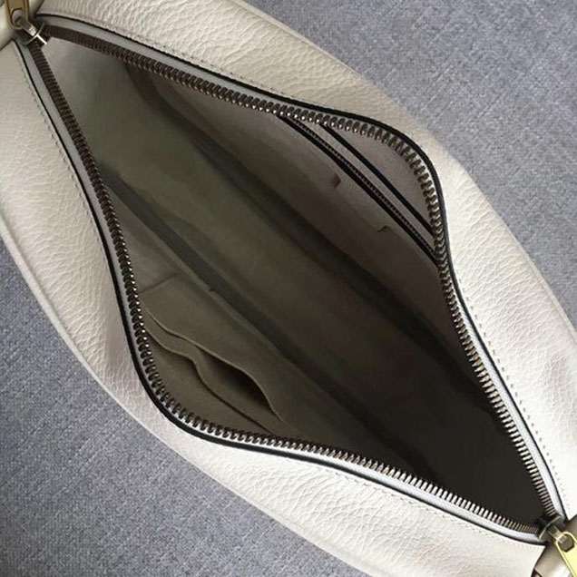 Gucci Leather Print Shoulder Bag 523589 White 2018