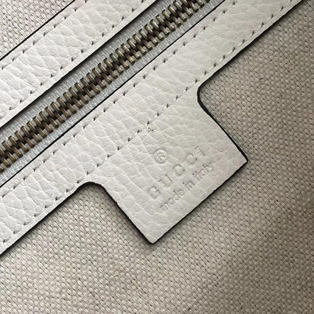 Gucci Leather Print Shoulder Bag 523589 White 2018