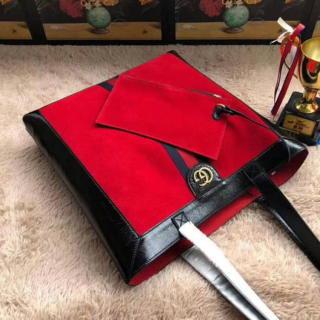 Gucci Ophidia Suede Large Tote 519335 Red