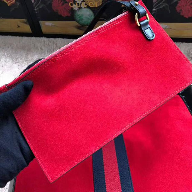 Gucci Ophidia Suede Large Tote 519335 Red