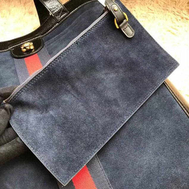 Gucci Ophidia Suede Large Tote 519335 Navy