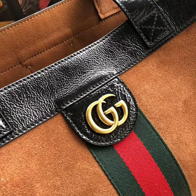 Gucci Ophidia Suede Large Tote 519335 Coffee