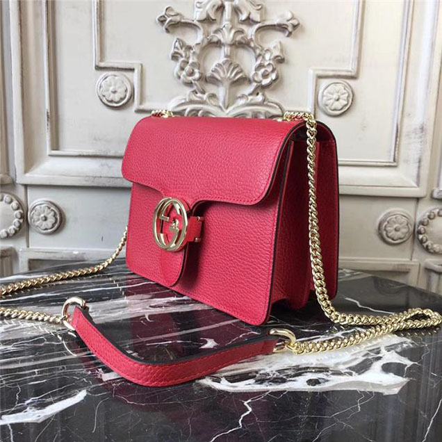 Gucci GG Leather Small Shoulder Bag 510304 Red 2018