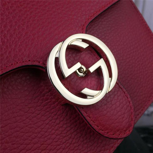 Gucci GG Leather Small Shoulder Bag 510304 Red 2018