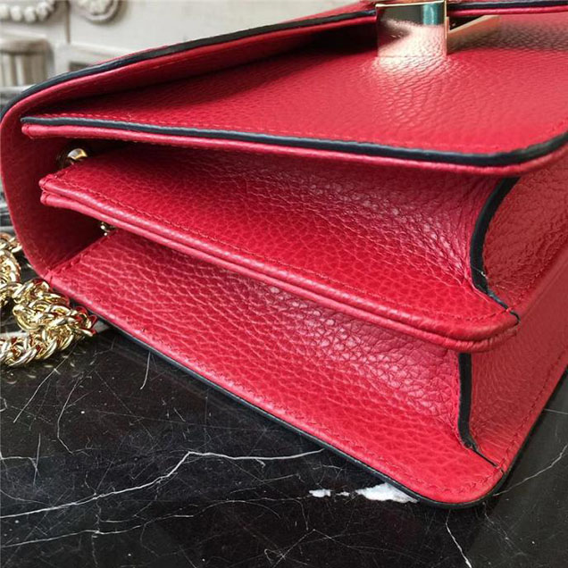 Gucci GG Leather Small Shoulder Bag 510304 Red 2018