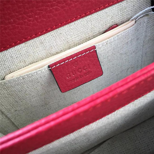 Gucci GG Leather Small Shoulder Bag 510304 Red 2018