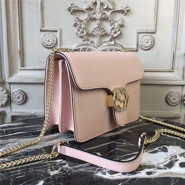 Gucci GG Leather Small Shoulder Bag 510304 Pink 2018