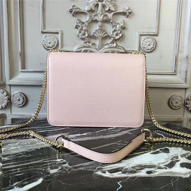 Gucci GG Leather Small Shoulder Bag 510304 Pink 2018