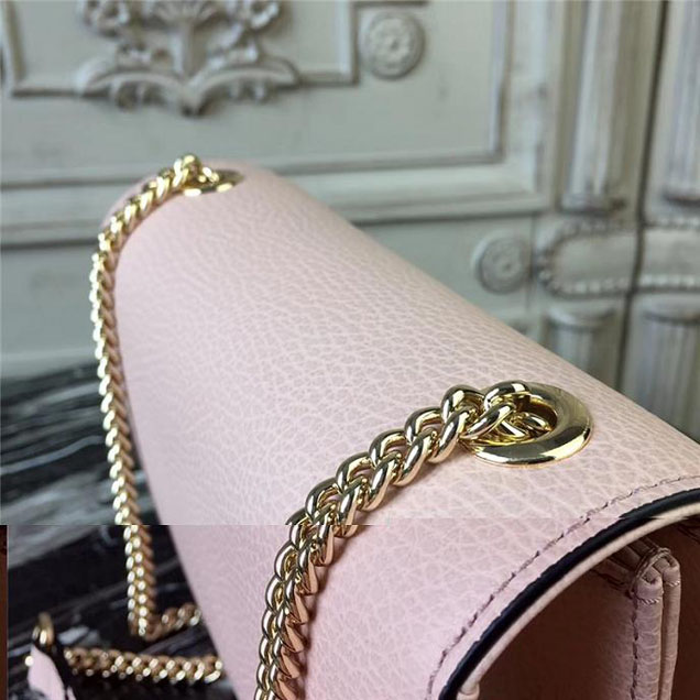 Gucci GG Leather Small Shoulder Bag 510304 Pink 2018