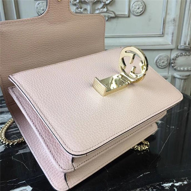 Gucci GG Leather Small Shoulder Bag 510304 Pink 2018