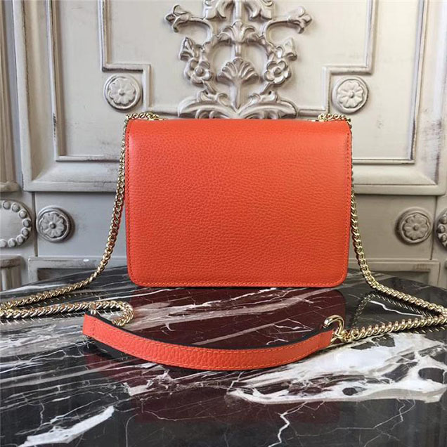 Gucci GG Leather Small Shoulder Bag 510304 Orange 2018