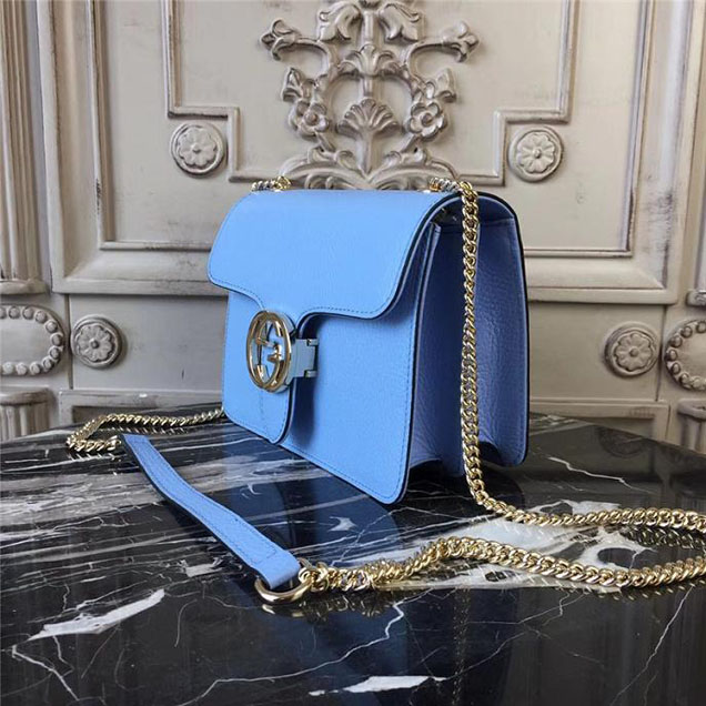 Gucci GG Leather Small Shoulder Bag 510304 Blue 2018