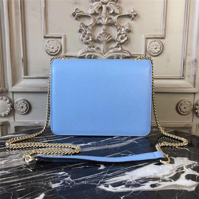 Gucci GG Leather Small Shoulder Bag 510304 Blue 2018