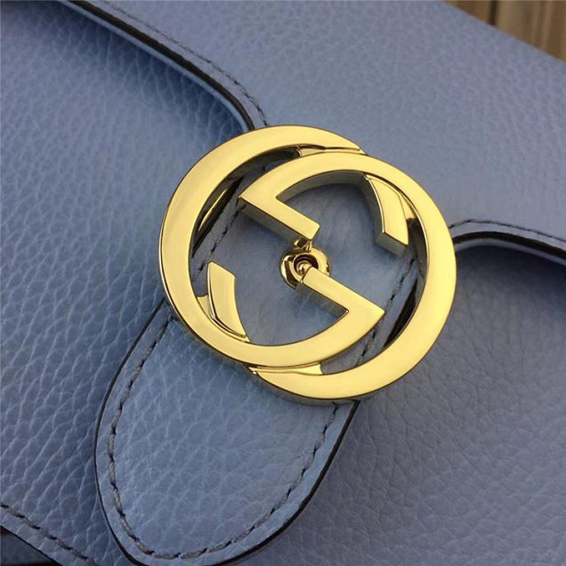 Gucci GG Leather Small Shoulder Bag 510304 Blue 2018