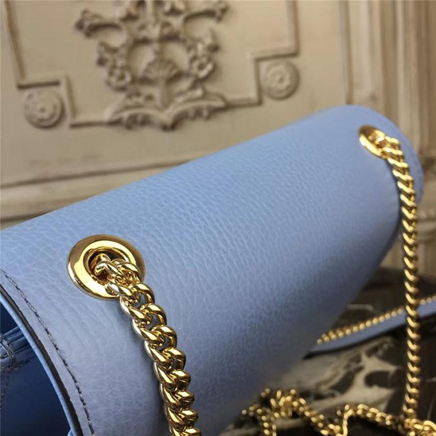 Gucci GG Leather Small Shoulder Bag 510304 Blue 2018