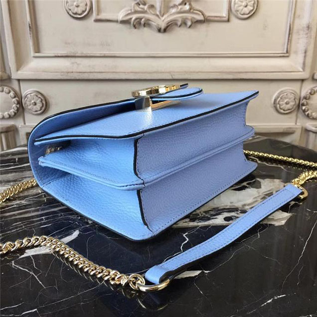Gucci GG Leather Small Shoulder Bag 510304 Blue 2018