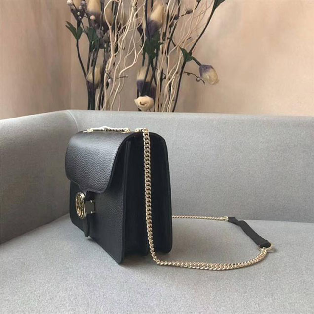 Gucci GG Leather Medium Shoulder Bag 510303 Black 2018