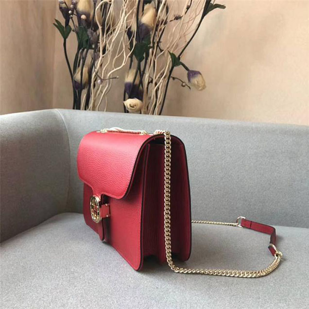 Gucci GG Leather Medium Shoulder Bag 510303 Red 2018