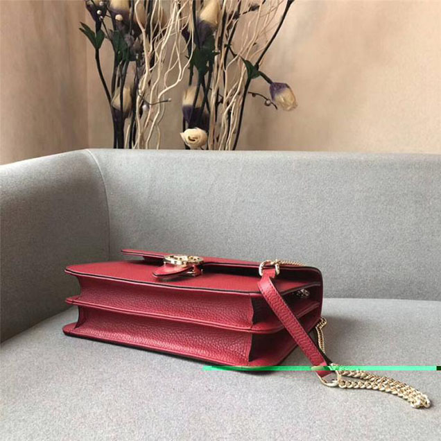 Gucci GG Leather Medium Shoulder Bag 510303 Red 2018