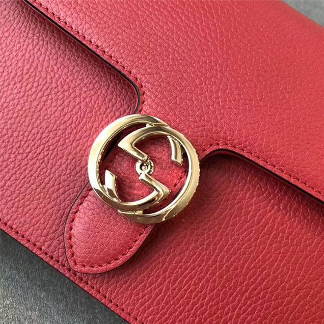 Gucci GG Leather Medium Shoulder Bag 510303 Red 2018