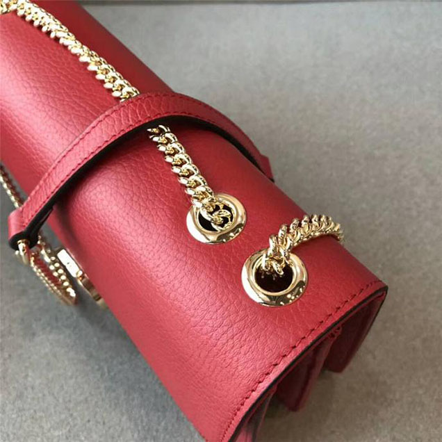 Gucci GG Leather Medium Shoulder Bag 510303 Red 2018